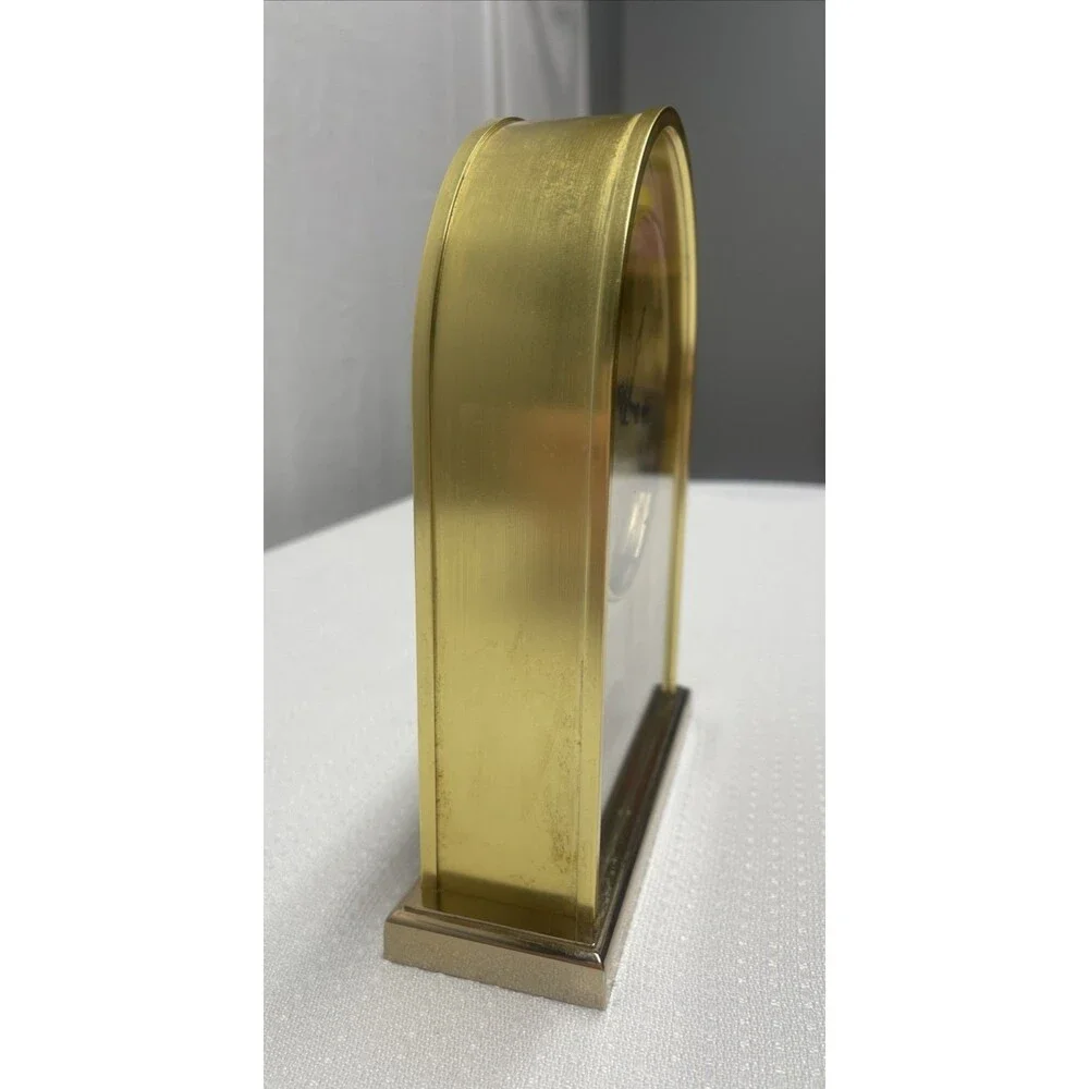Vintage Equity Quartz Brass Alarm Clock Floating Dial Japan Working Condition